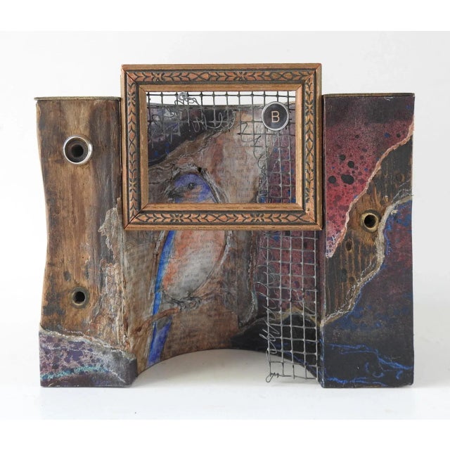 Bluebird Watercolor & Mixed Media Sculpture For Sale - Image 9 of 10