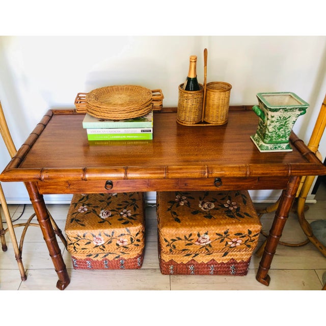 Vintage French Wicker Double Wine Bottle Holder For Sale - Image 9 of 11