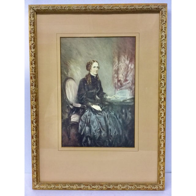 Antique Print of Woman Sitting, Framed For Sale - Image 11 of 11