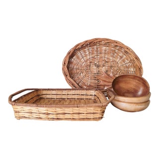 Basket & Bowls Coffee Table Set For Sale