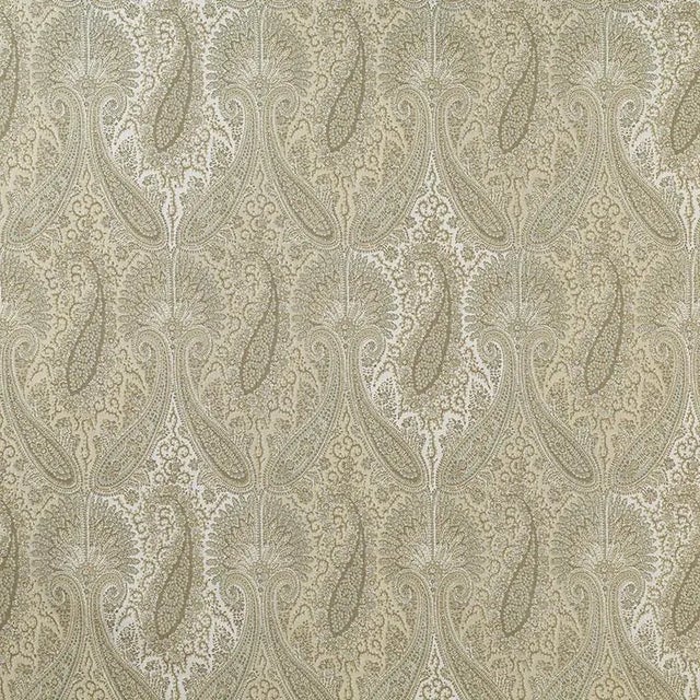 Contemporary Sample - Schumacher Sarawak Paisley Fabric in Alabaster For Sale - Image 3 of 3