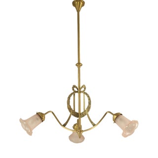 Art Nouveau Three-Arm Chandelier with Empire Motifs, France, 1910s For Sale