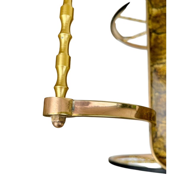 Mid-Century Brass & Tortoise Bar Cart in the Style of Maison Jansen For Sale - Image 10 of 18