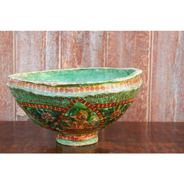 Ganesha Antique Papier MachâˆšÂ© Bowl For Sale - Image 9 of 9