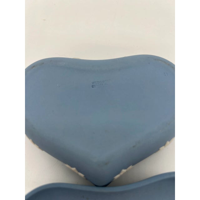 Blue Vintage Wedgewood Jasperware Blue Heart Shaped Box For Sale - Image 8 of 12