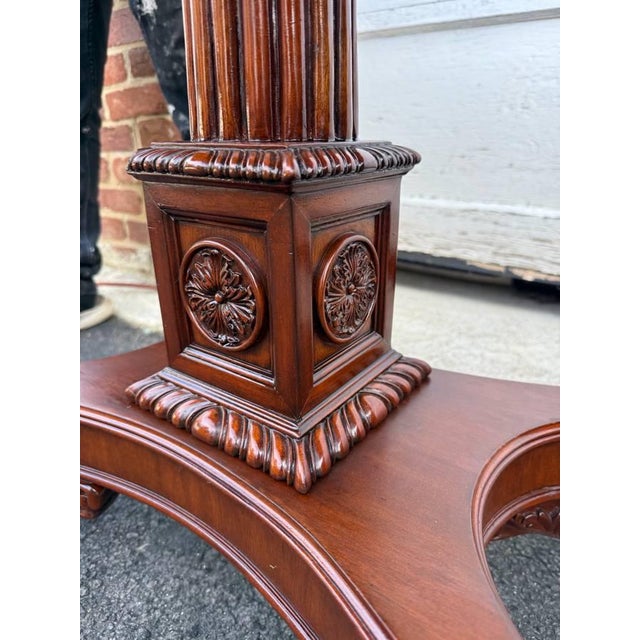 Vintage Emprire Style Flame Mahogany Inlaid Chessboard Top Game Table For Sale - Image 15 of 17