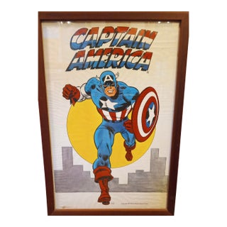 Original Marvel Captain America Poster (Framed, 1974) For Sale