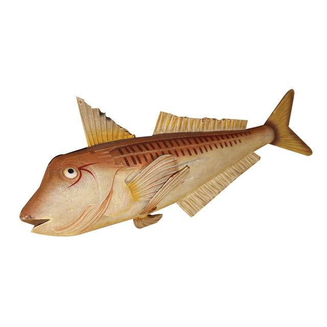 Large Metal Fish Trade Sign, 1970s For Sale