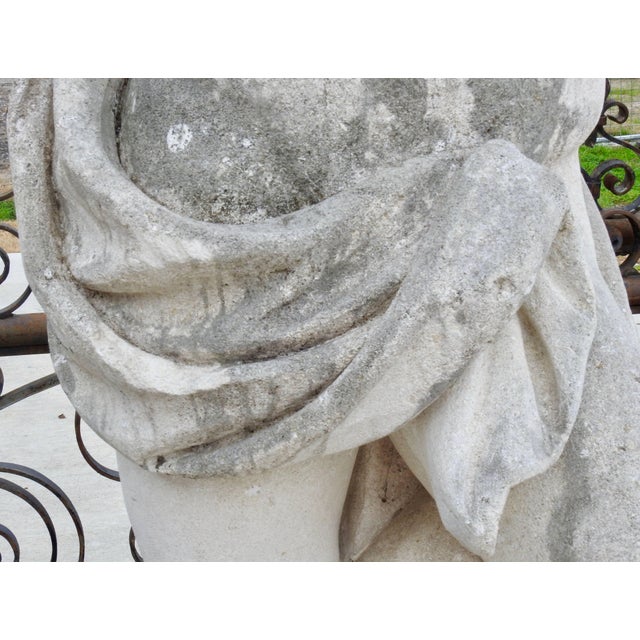 Gray Late 19th Century Hand-Carved Limestone Statue Hercules "The Kill" For Sale - Image 8 of 11