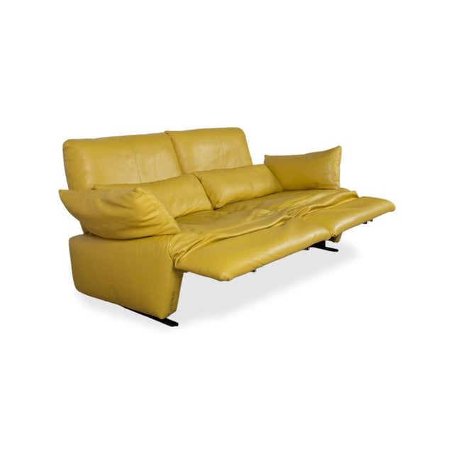 Easy 2-Seater Sofa in Yellow Leather from Koinor For Sale - Image 6 of 17