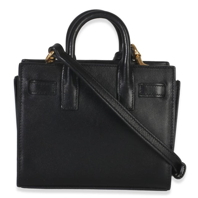 Yves Saint Laurent Black Smooth Calfskin Toy Sac Du Jour For Sale - Image 4 of 9