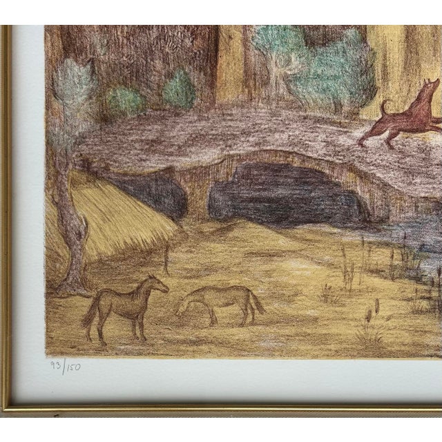 1987 Mexican Leonora Carrington Surrealist Lithograph, Signed, Numbered #93/150 Offered for sale is a Surrealist...