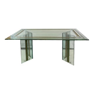 Art Deco Revival Carved & Etched Glass Dining Table in the Manner of Rene Lalique For Sale