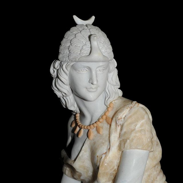 Sitting Young Woman, 1890s-1910s, Marble For Sale - Image 3 of 4