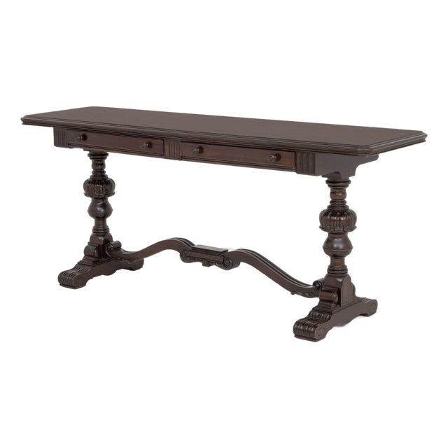 Renaissance Revival Mahogany Trestle Table For Sale