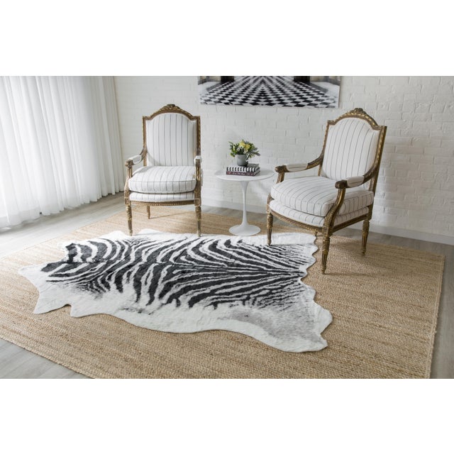 Erin Gates by Momeni Acadia Zebra Black Faux Hide Area Rug 5'3" X 7