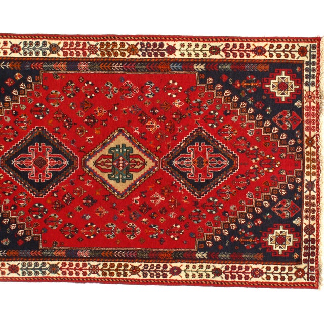 Pasargad DC Red Handmade Hamdan Rug For Sale - Image 4 of 4