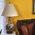 Vintage Chinoiserie Porcelain Table Lamp With Floral Garden Motif on Wood Base For Sale - Image 17 of 18