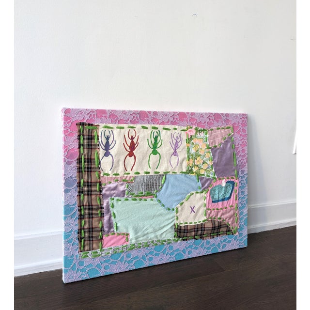 Contemporary "If It Mattered It Would" Contemporary Abstract Textile Mixed-Media Painting by Frances Sousa For Sale - Image 3 of 9