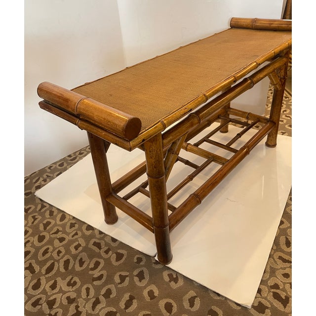Vintage Bamboo Bench, 1970s For Sale In West Palm - Image 6 of 16