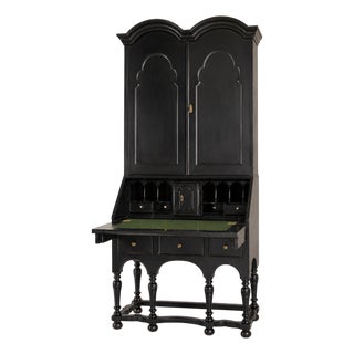 19th Century English Writing Desk in Black Lacquer For Sale