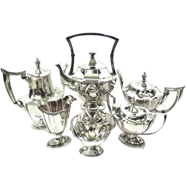 For your consideration is an antique 6 piece silver plated tea service by Gorham. Dating to the early 1920s, this is a...
