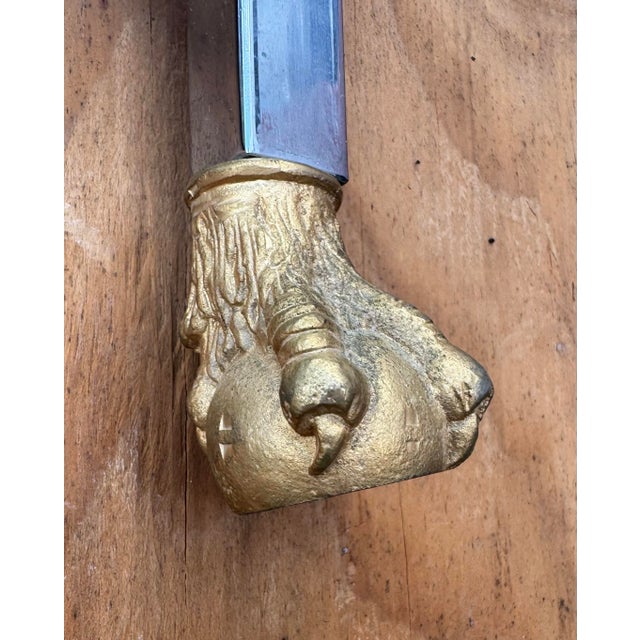 Knockout Falcon Head Claw Foot Fine Detail Cast Gilt Metal Chrome Mirror Gardner 1974 Style of Mason Jansen For Sale In West Palm - Image 6 of 12