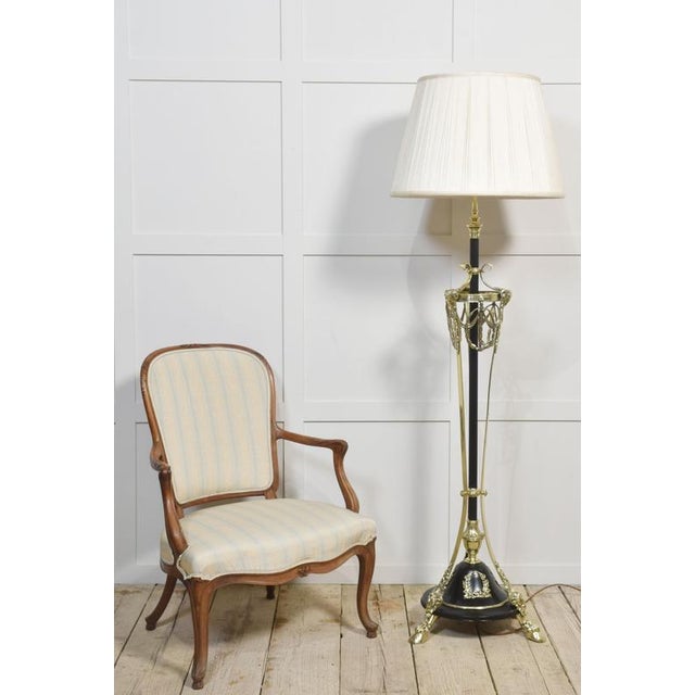 Gold Neoclassical Brass Standard Lamp For Sale - Image 8 of 13