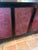 Wood 1950s Rare Large Asian Black Lacquer & Cinnabar Four Door Server, Console 70 Inch Long For Sale - Image 7 of 9