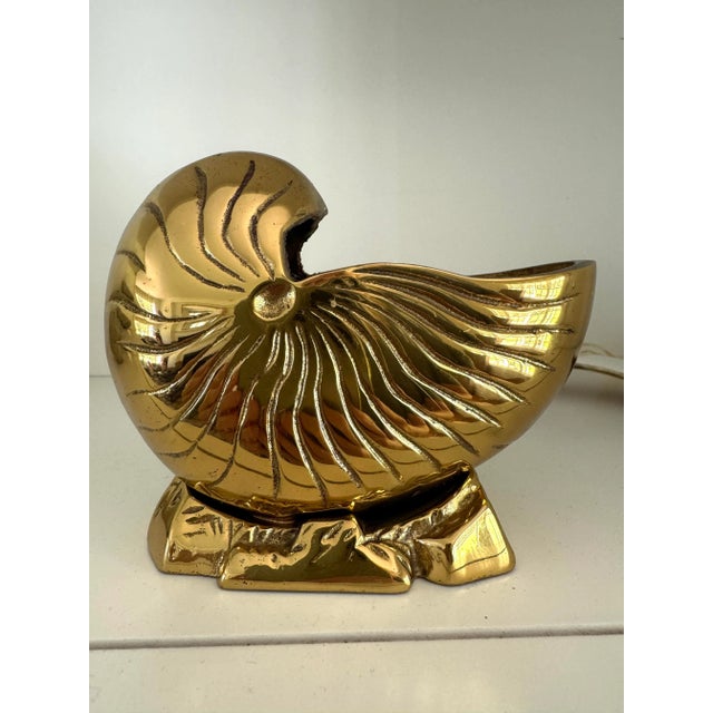 Late 20th Century Brass Nautilus Shell Planter For Sale - Image 5 of 7