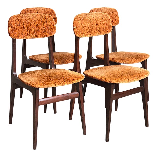 Vintage Italian Teak Chairs, 1960s, Set of 4 For Sale