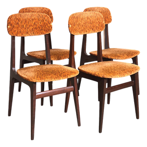 Vintage Italian Teak Chairs, 1960s, Set of 4