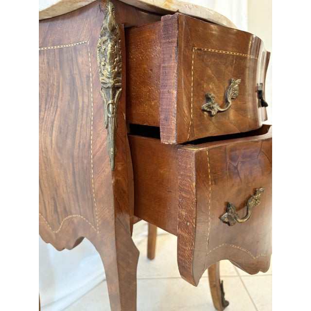Vintage French Louis XVI Style Bombay Chest With Marble Top For Sale - Image 12 of 18
