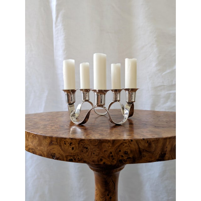 Antique Georgian Silver Plated Circular Waveform Candleholder by Charles Wright For Sale - Image 4 of 10