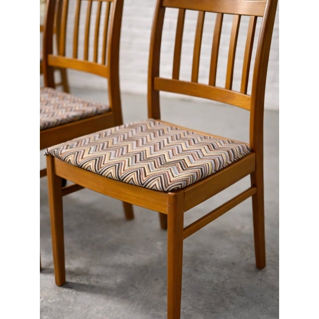 Wood Set of 4 Danish Modern Teak Dining Chairs| Mid Century Scandinavian Chairs, 1960s For Sale - Image 7 of 14