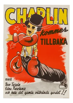 Charlie Chaplin "The Champion" Original Vintage Movie Poster, Swedish, 1944