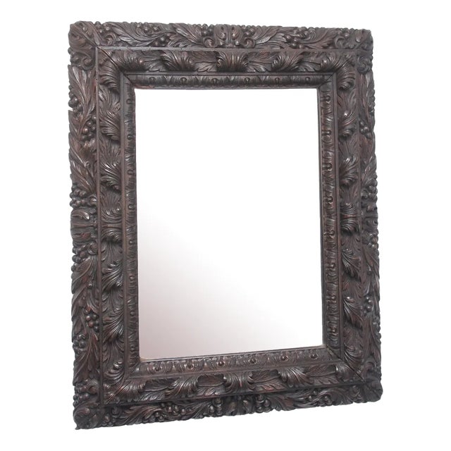 18th Century Carved Oak Mirror For Sale