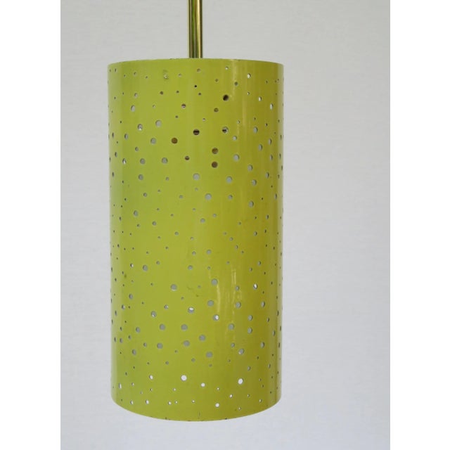 Metal Pendant in Brass and Yellow and Light Blue Lacquered Metal, 1950s For Sale - Image 7 of 18