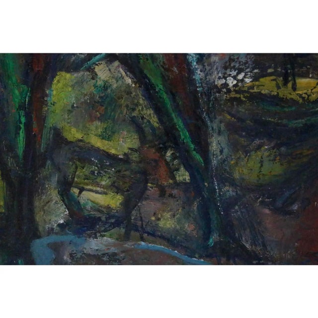1955 Vintage E. Romano "Mountain Goat" Oil on Artist Board Painting For Sale In Tampa - Image 6 of 9