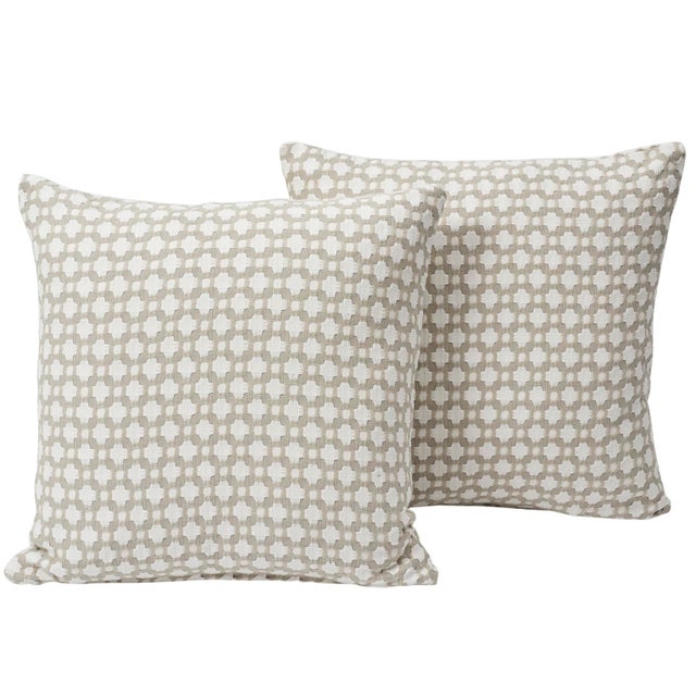 This pillow features Betwixt by Celerie Kemble for Schumacher with a Knife Edge finish. An endlessly versatile small-scale...