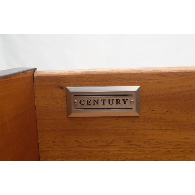 Pair Century Walnut Waterfall Brand New Old Stock Two Tier End Side Tables Stand For Sale - Image 16 of 17