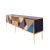 Mid-Century Modern Italian Mid-Century Style Colored Glass and Brass Sideboard For Sale - Image 3 of 7
