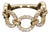 14k Yellow Gold Chain-Link Ring With Accent Diamonds - Size 6.25 For Sale