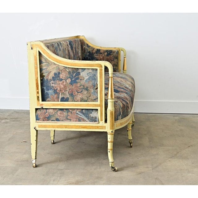 19th Century Dutch Painted Parcel Gilt Settee with New Upholstery For Sale - Image 14 of 15