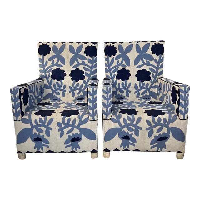 Hand Beaded Chairs - Set of 2 For Sale