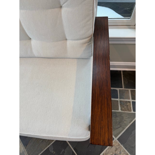 Contemporary Custom Love Seat Couch. High Quality Oak Construction. For Sale - Image 3 of 6