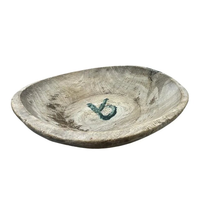 Farmhouse 1970s Vintage Wooden Parat Bowl - Medium For Sale - Image 3 of 5