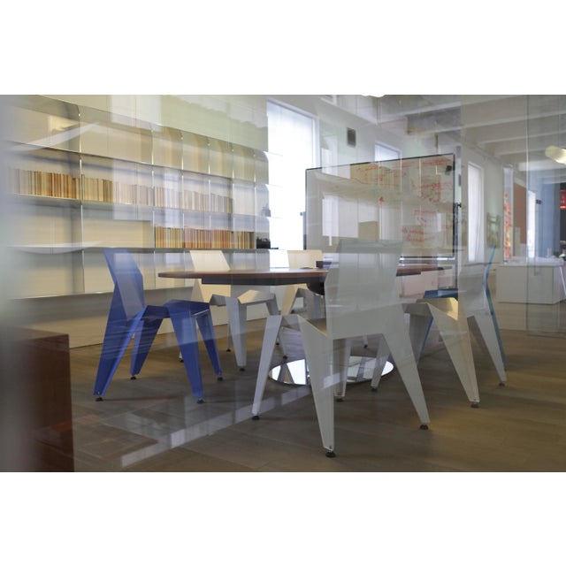 Contemporary Origami Inspired Edge Blue Chair | Indoor & Outdoor Chair For Sale - Image 3 of 8