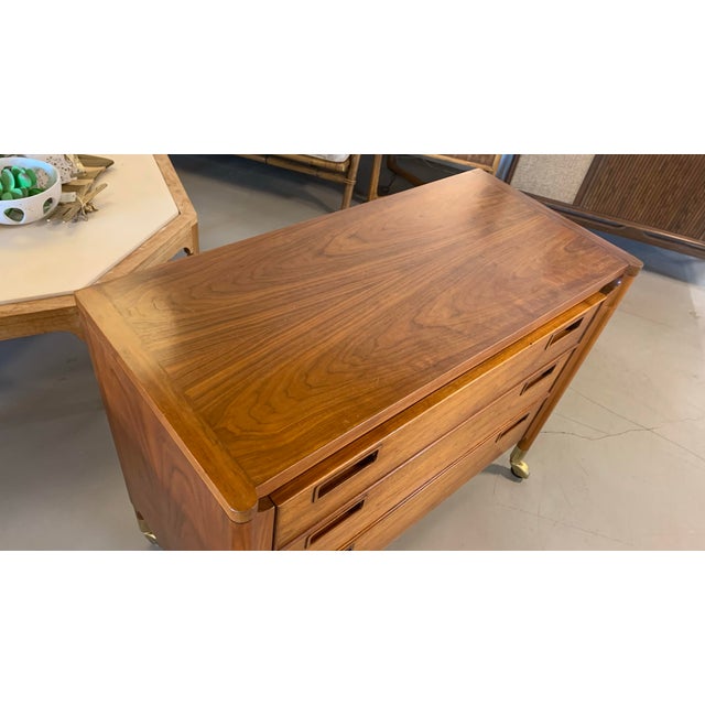 Mid-Century Modern Howard Lorton Chest on Brass Castors For Sale - Image 3 of 8
