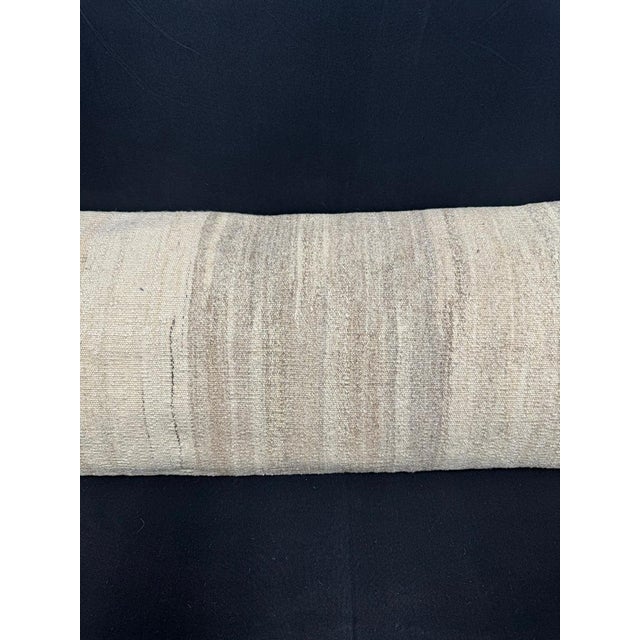Contemporary Turkish Hemp Pillow Cushion Natural Beige Cushion Cover 14"x45" For Sale - Image 3 of 4